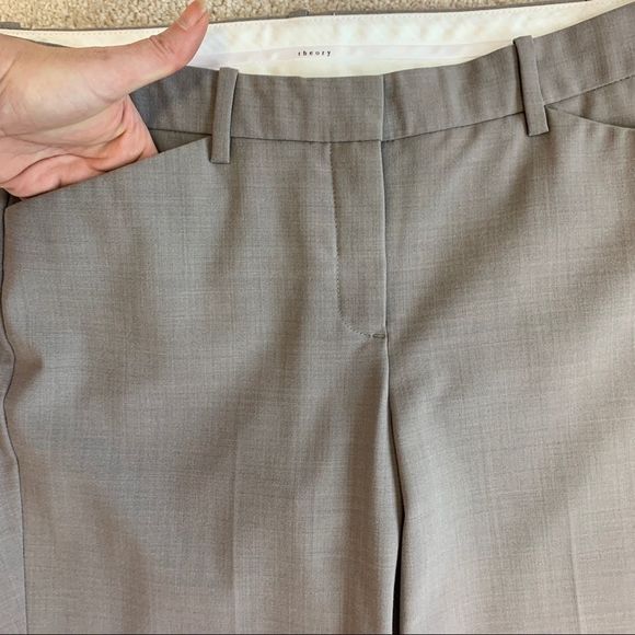 Theory Max C gray tailored Virgin wool pants size 6 - Picture 6 of 13